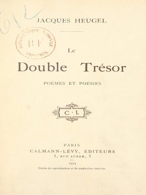 cover image of Le double trésor
